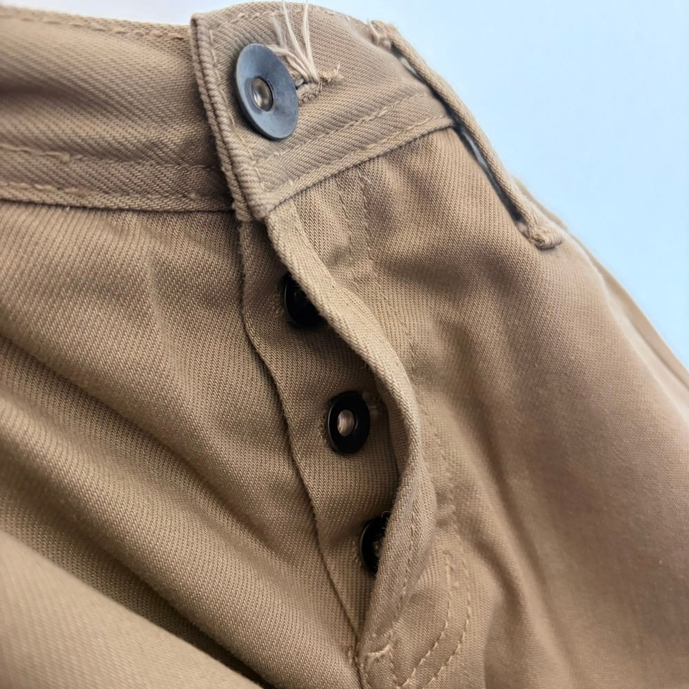 Unbranded Brand UB307 Straight Fit 12.5oz Selvedge Jeans Brown Beige Tan Mens 33 - Picture 6 of 9